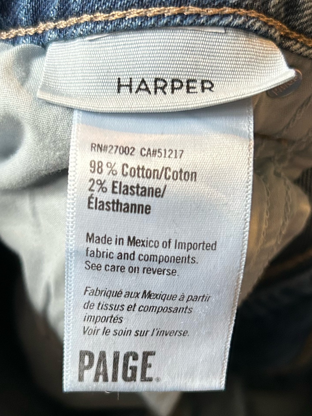 PAIGE Harper Wide Leg High-Rise Blue Women's Jeans Size 29 - Picture 14 of 15